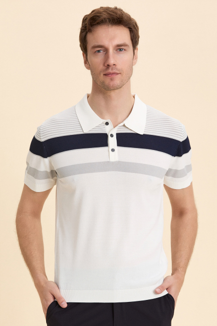Off White Polo Knitwear Kırık Beyaz