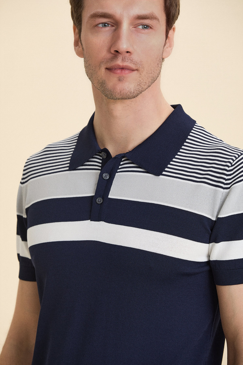 Navy Blue Polo Jersey - 1