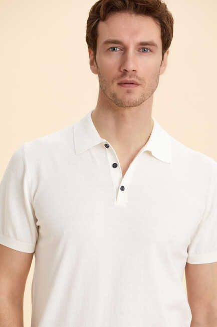 Off White Polo Knitwear Kırık Beyaz