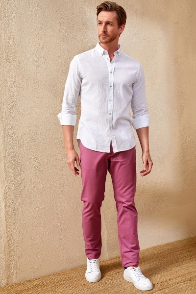 AKELA MAN LINEN SHIRT - WHTE - Thumbnail