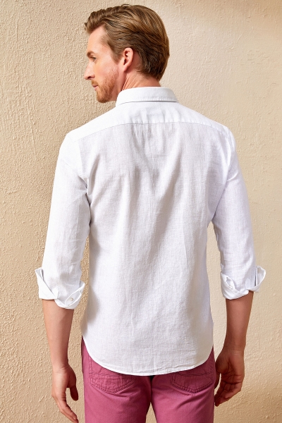 AKELA MAN LINEN SHIRT - WHTE - Thumbnail