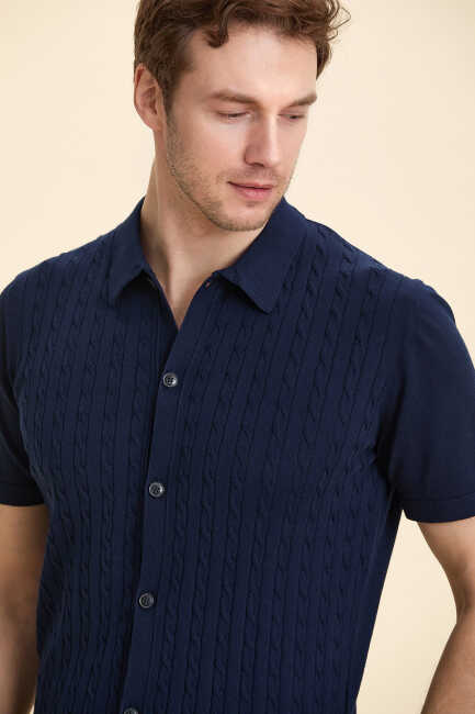 Navy Blue Polo Knitwear Lacivert