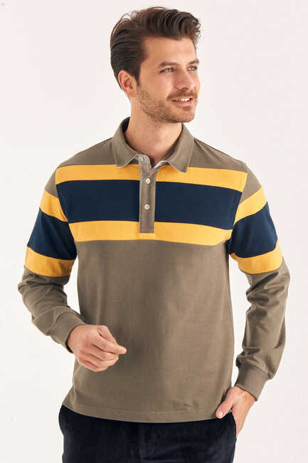 Haki Polo Sweatshirt 