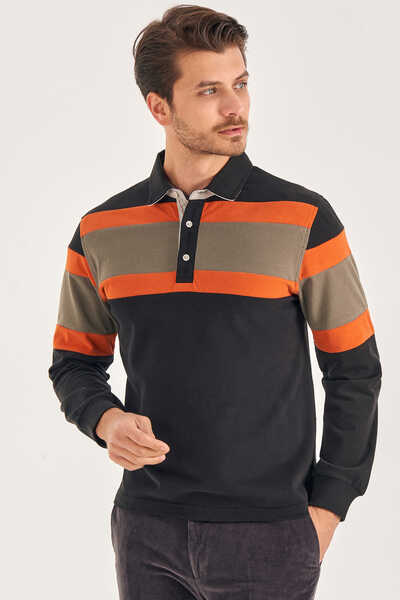 Siyah Polo Sweatshirt - 1