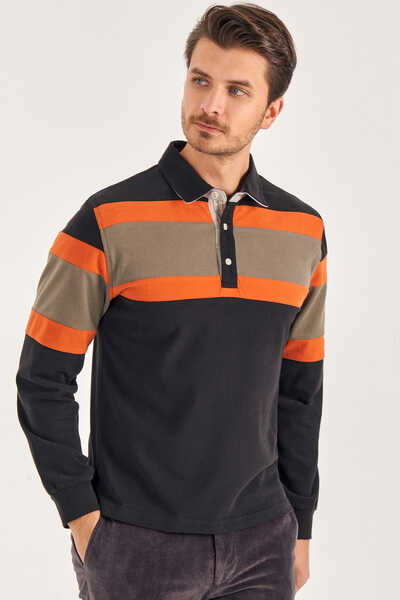 Siyah Polo Sweatshirt - 2