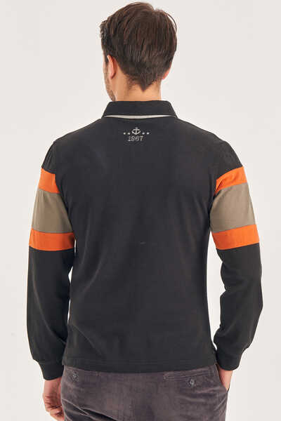 Siyah Polo Sweatshirt - 5