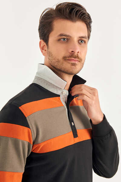 Siyah Polo Sweatshirt - 4