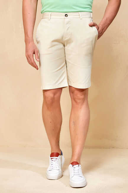 SMILE - ALTEANO BERMUDA SHORTS - BEIGE