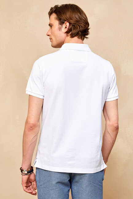 ANTIGUA BIG SIZE WHITE MAN POLO T-SHIRT - Thumbnail