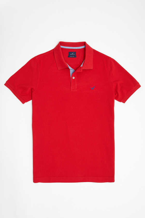 Kırmızı Büyük Beden Polo Tişört - 5