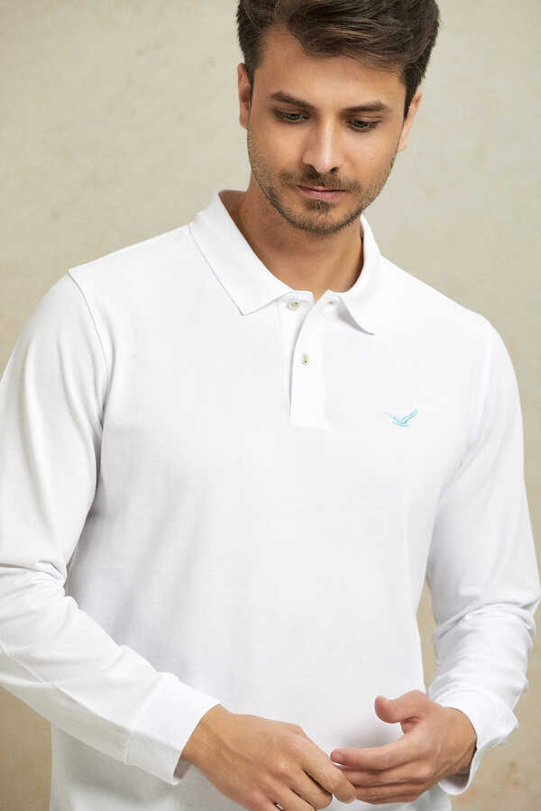 Beyaz Polo Sweatshirt - 3