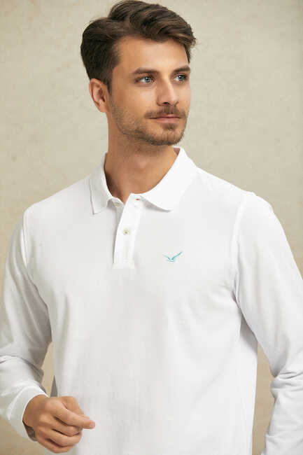 Beyaz Polo Sweatshirt - SMILE (1)