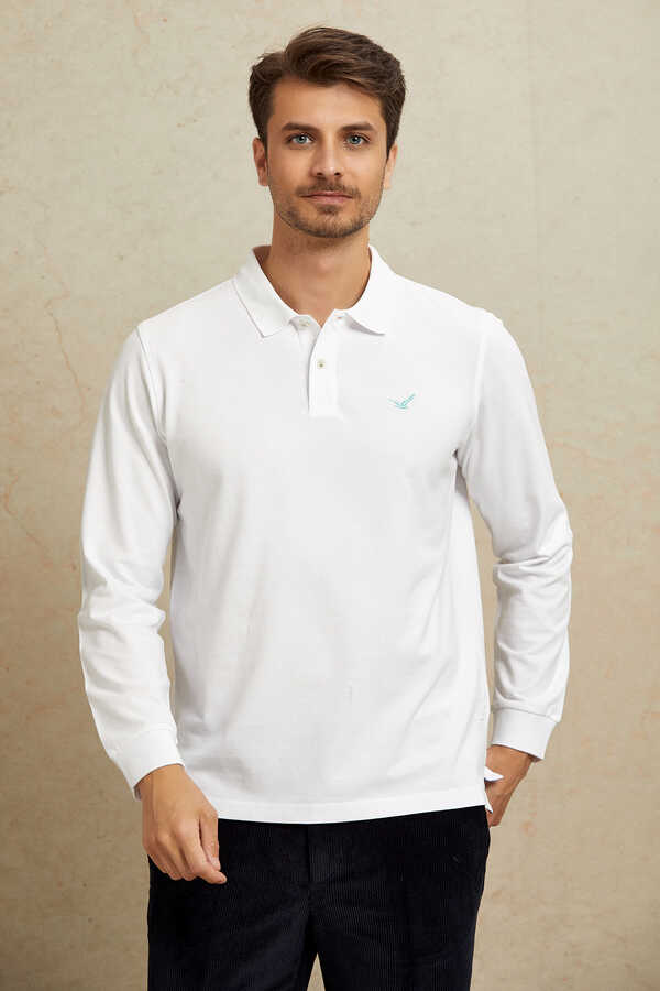 Beyaz Polo Sweatshirt - 6