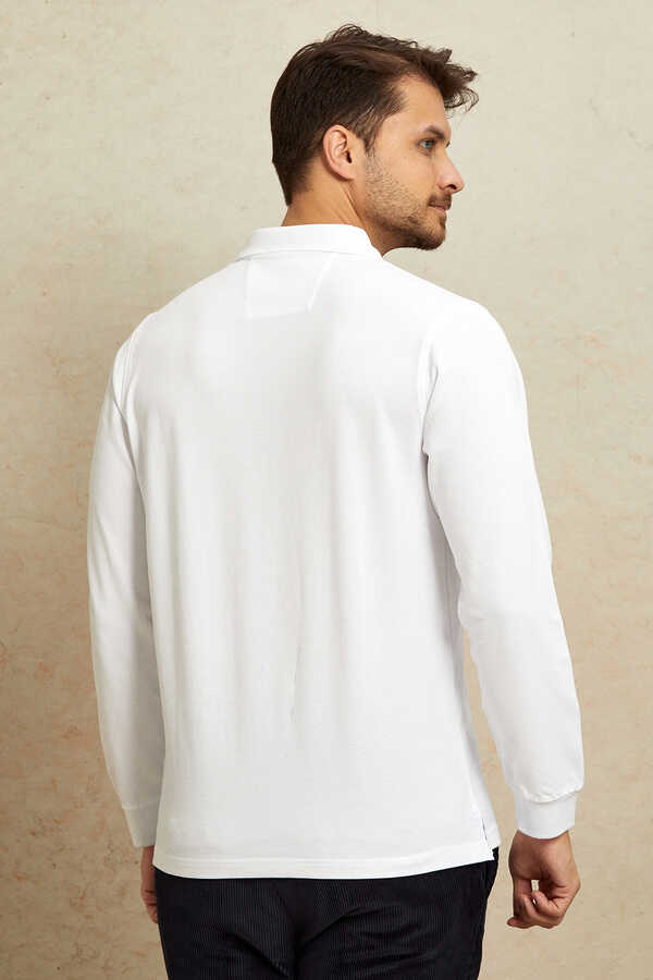 Beyaz Polo Sweatshirt - 7