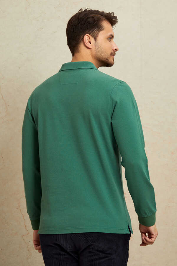 Koyu Yeşil Polo Sweatshirt - 6