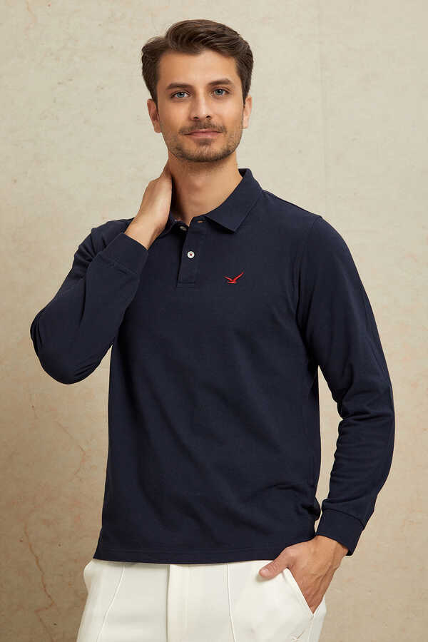 Lacivert Polo Sweatshirt - 5