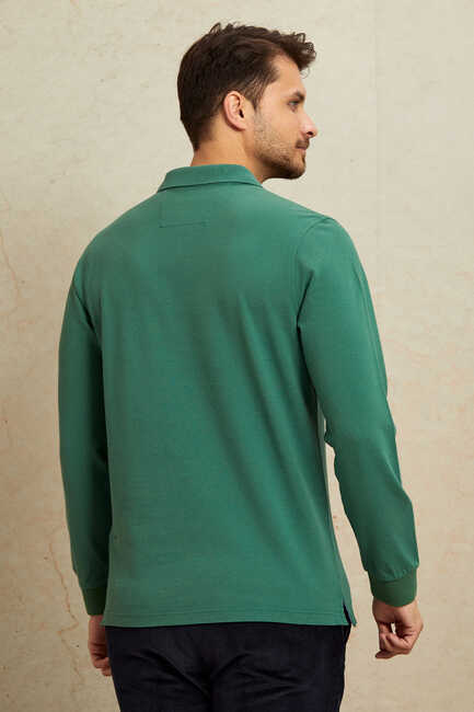 ARENDAL POLO YAKA SWEATSHIRT - KOYU YEŞİL - Thumbnail