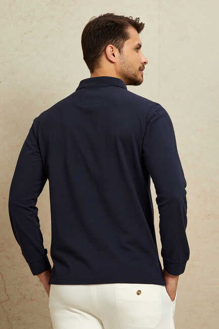 ARENDAL POLO YAKA SWEATSHIRT - LACİVERT - Thumbnail