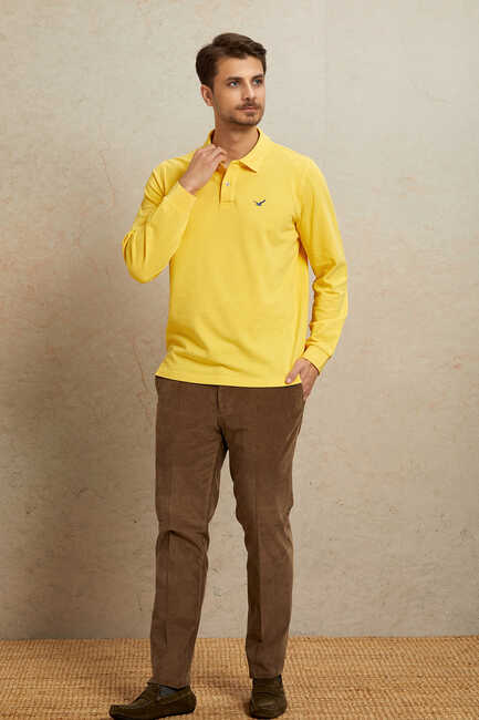 ARENDAL POLO YAKA SWEATSHIRT - SARI - Thumbnail