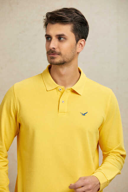 ARENDAL POLO YAKA SWEATSHIRT - SARI - Thumbnail