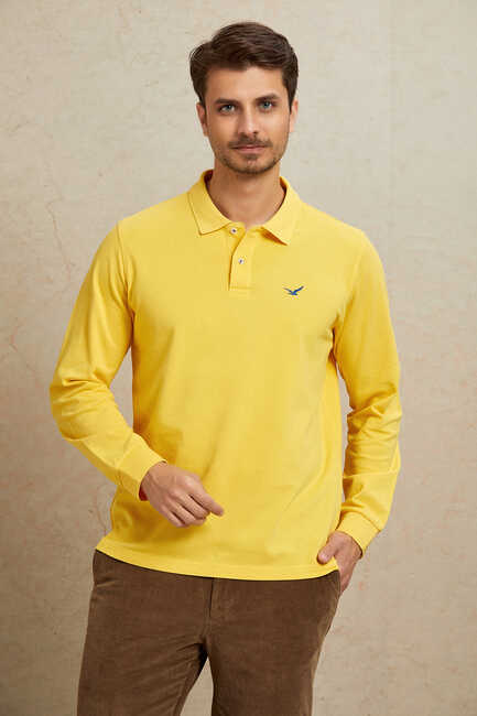 ARENDAL POLO YAKA SWEATSHIRT - SARI - Thumbnail