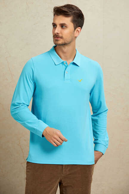 ARENDAL POLO YAKA SWEATSHIRT - TURKUAZ - Thumbnail