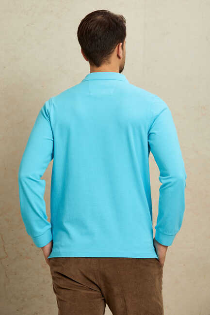 ARENDAL POLO YAKA SWEATSHIRT - TURKUAZ - Thumbnail