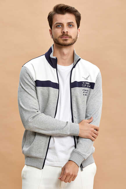 Gri Melanj %100 Pamuk Sweatshirt Gri Melanj