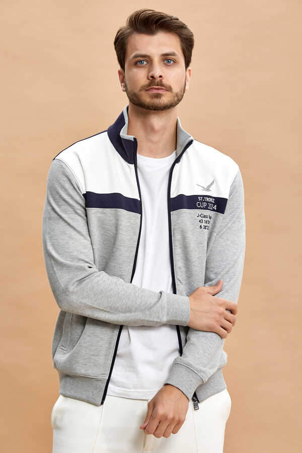 Gri Melanj %100 Pamuk Sweatshirt