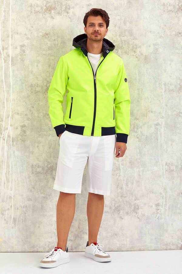 Neon Yeşil Kapüşonlu Softshell Neon - 1