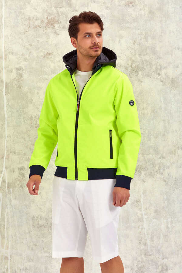 Neon Yeşil Kapüşonlu Softshell Neon - 2