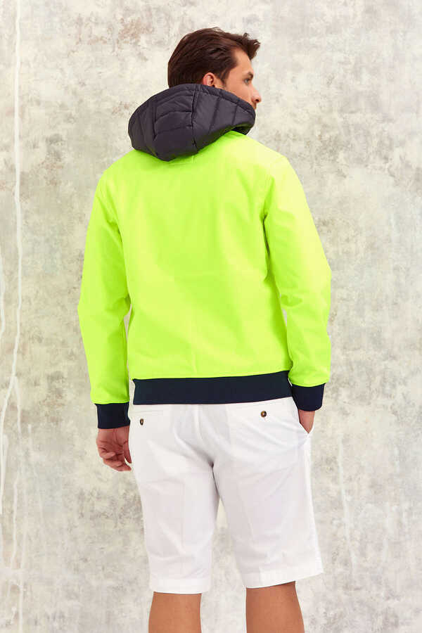 Neon Yeşil Kapüşonlu Softshell Neon - 7