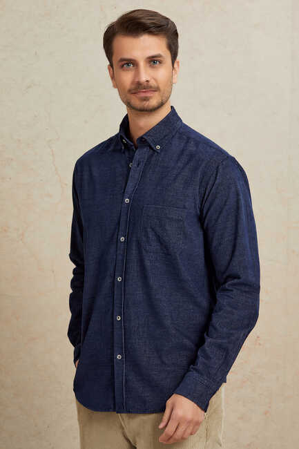 Indigo 100% Cotton Shirt 