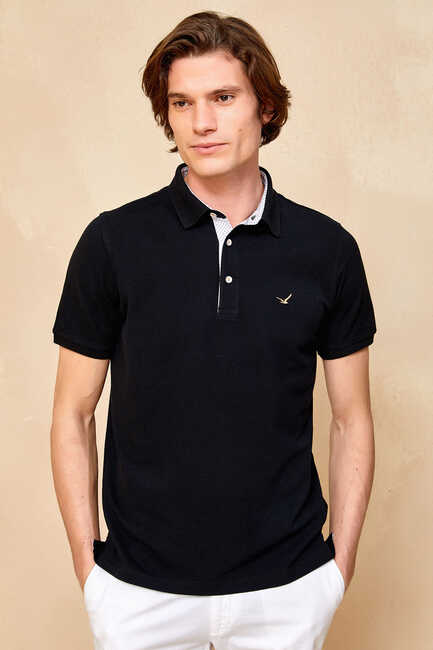 SMILE - BARBADOS BIG SIZE BLACK AN POLO T-SHIRT