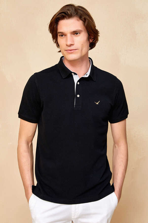 BARBADOS BIG SIZE BLACK AN POLO T-SHIRT - 1