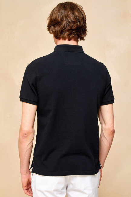 BARBADOS BIG SIZE BLACK AN POLO T-SHIRT - Thumbnail