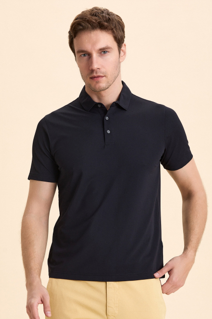 Navy Blue Polo T-Shirt Lacivert