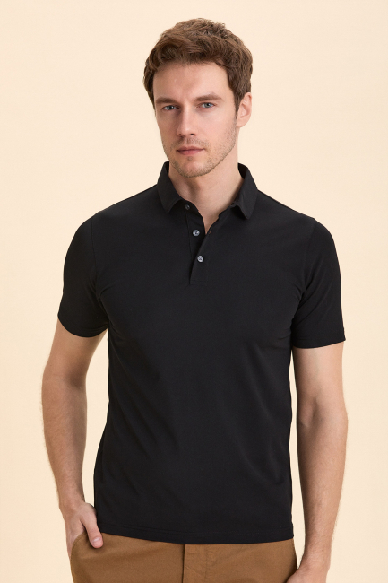 Black Polo T-Shirt Black