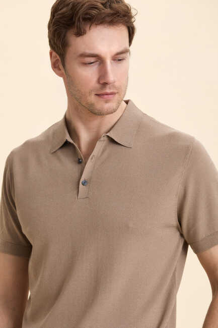 Beige Polo Knitwear Bej