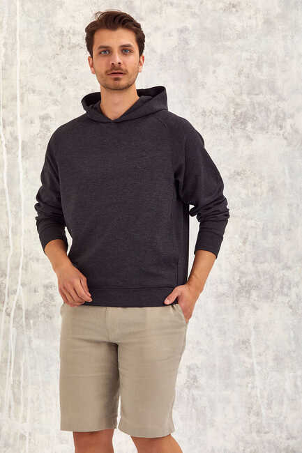Anthracite Hooded Sweatshirt Antrasit