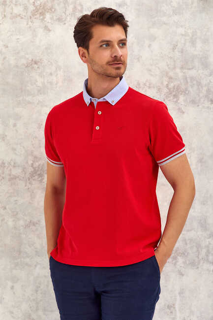 BATTEN OXFORD POLO TİŞÖRT - KIRMIZI - Thumbnail