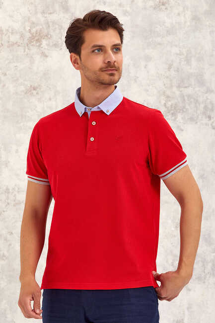 BATTEN OXFORD POLO TİŞÖRT - KIRMIZI - Thumbnail