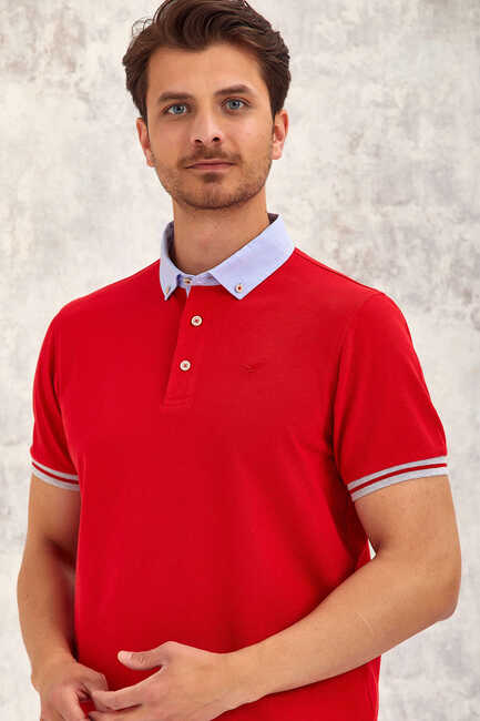 BATTEN OXFORD POLO TİŞÖRT - KIRMIZI - Thumbnail