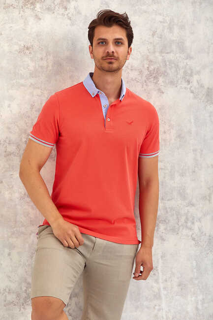 BATTEN OXFORD ERKEK POLO TİŞÖRT - MERCAN - Thumbnail