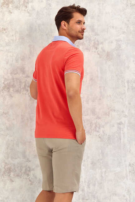 BATTEN OXFORD ERKEK POLO TİŞÖRT - MERCAN - Thumbnail