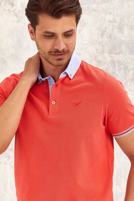 BATTEN OXFORD ERKEK POLO TİŞÖRT - MERCAN - Thumbnail