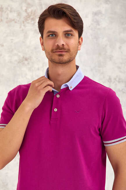 BATTEN OXFORD POLO TİŞÖRT - MOR - Thumbnail