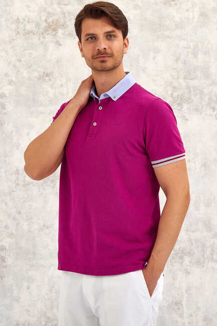 BATTEN OXFORD POLO TİŞÖRT - MOR - Thumbnail