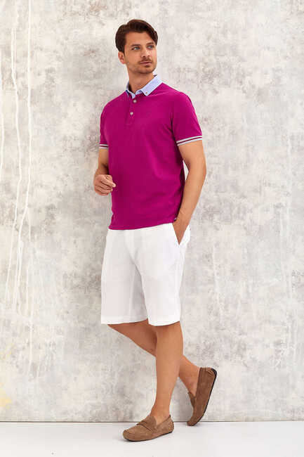 BATTEN OXFORD POLO TİŞÖRT - MOR - Thumbnail