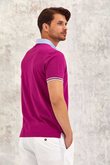 BATTEN OXFORD POLO TİŞÖRT - MOR - Thumbnail